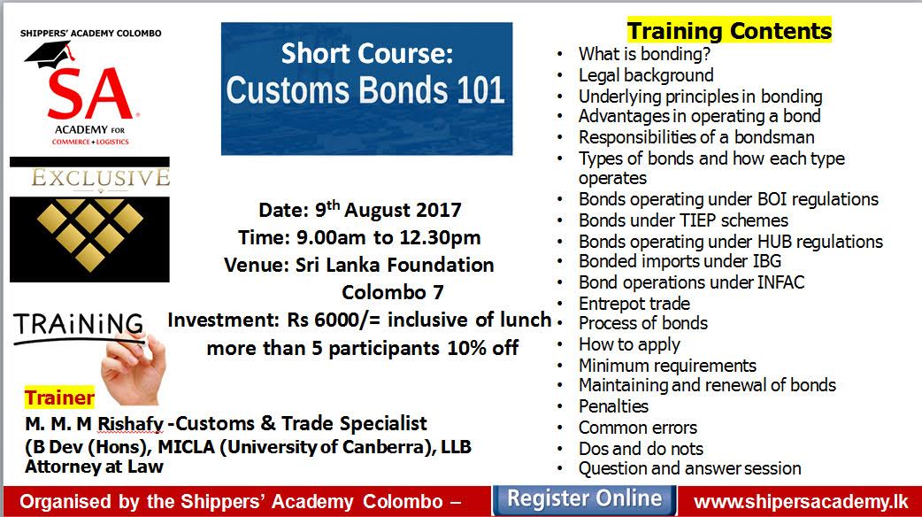 Training on Customs Bonds