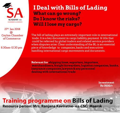 Certificate training on Bills of Lading