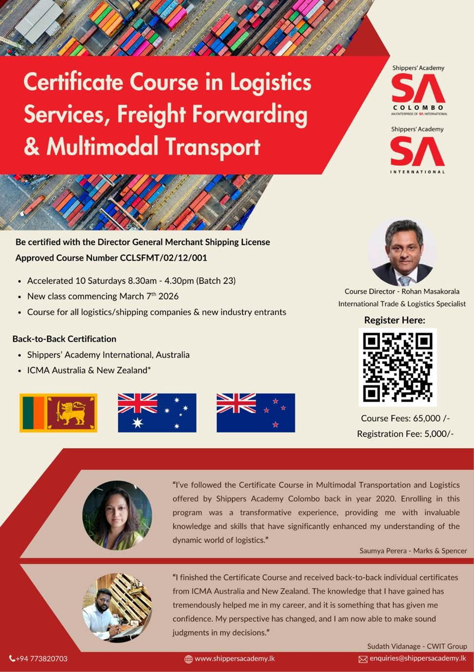 Course in Logistics Services, Freight Forwarding & Multimodal Transport