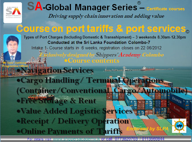 Certificate Course on port tariffs & port services