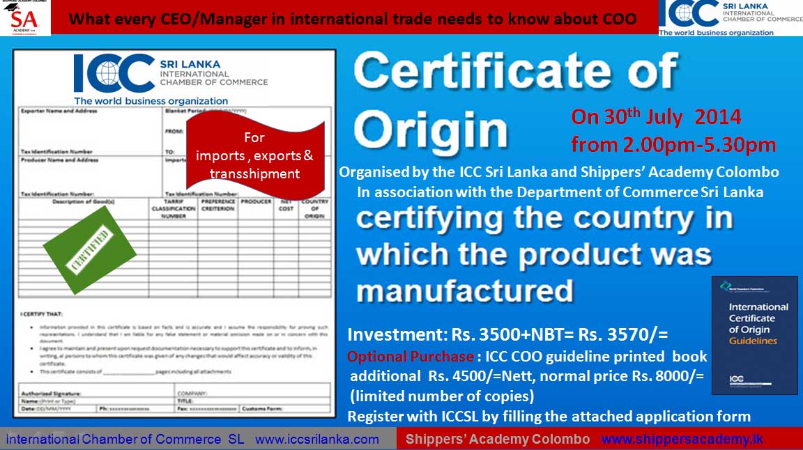 Workshop on Certificate of Origin
