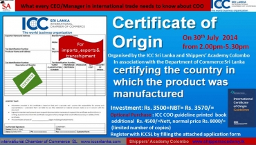 Workshop on Certificate of Origin